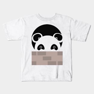 Black white Panda Kids T-Shirt